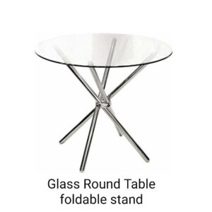 Glass Round table foldable stand