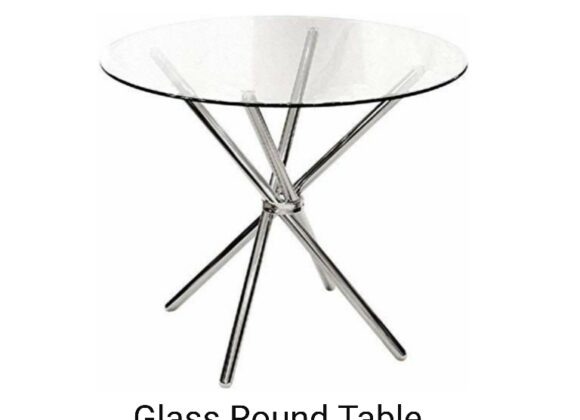 Glass Round table foldable stand